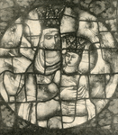 300107 Afbeelding van een, door Charles Eyck vervaardigd, glas-in-lood raam, in de collectie van het Museum voor Nieuwe ...